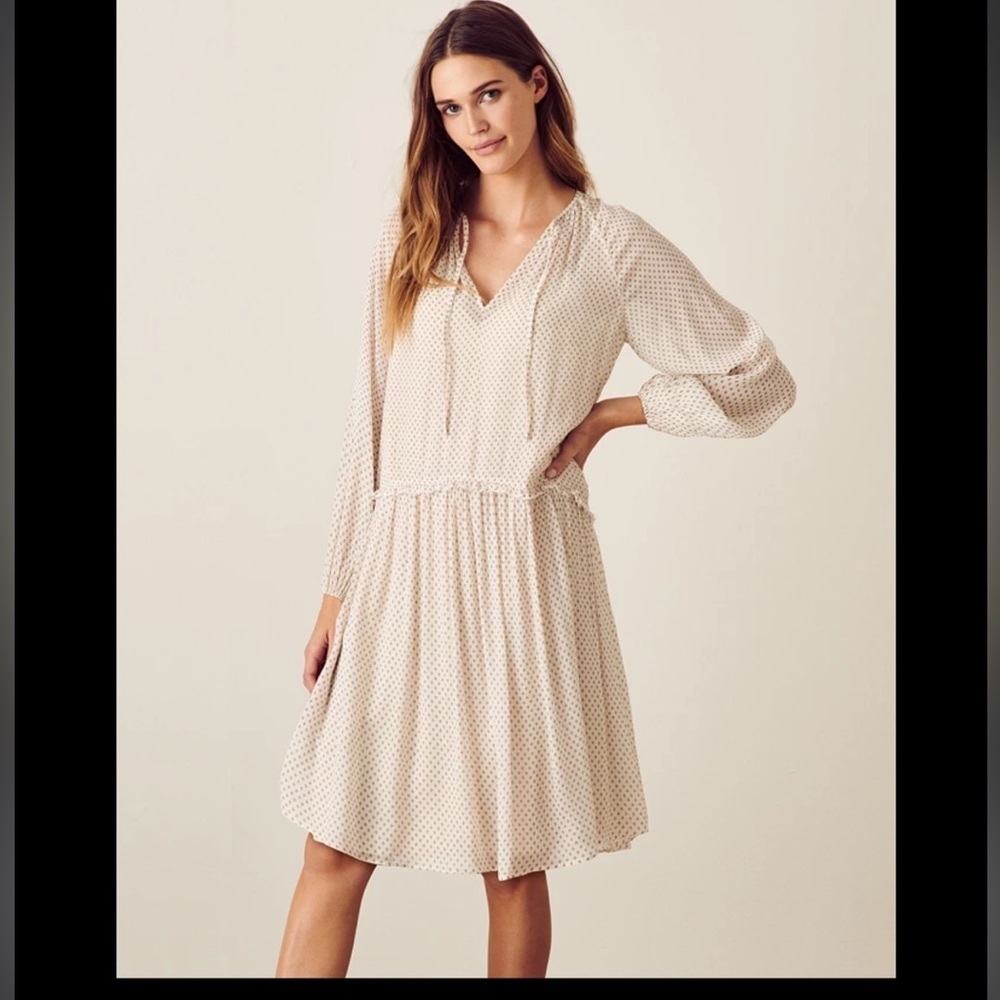 The white company printed dropped waist dress